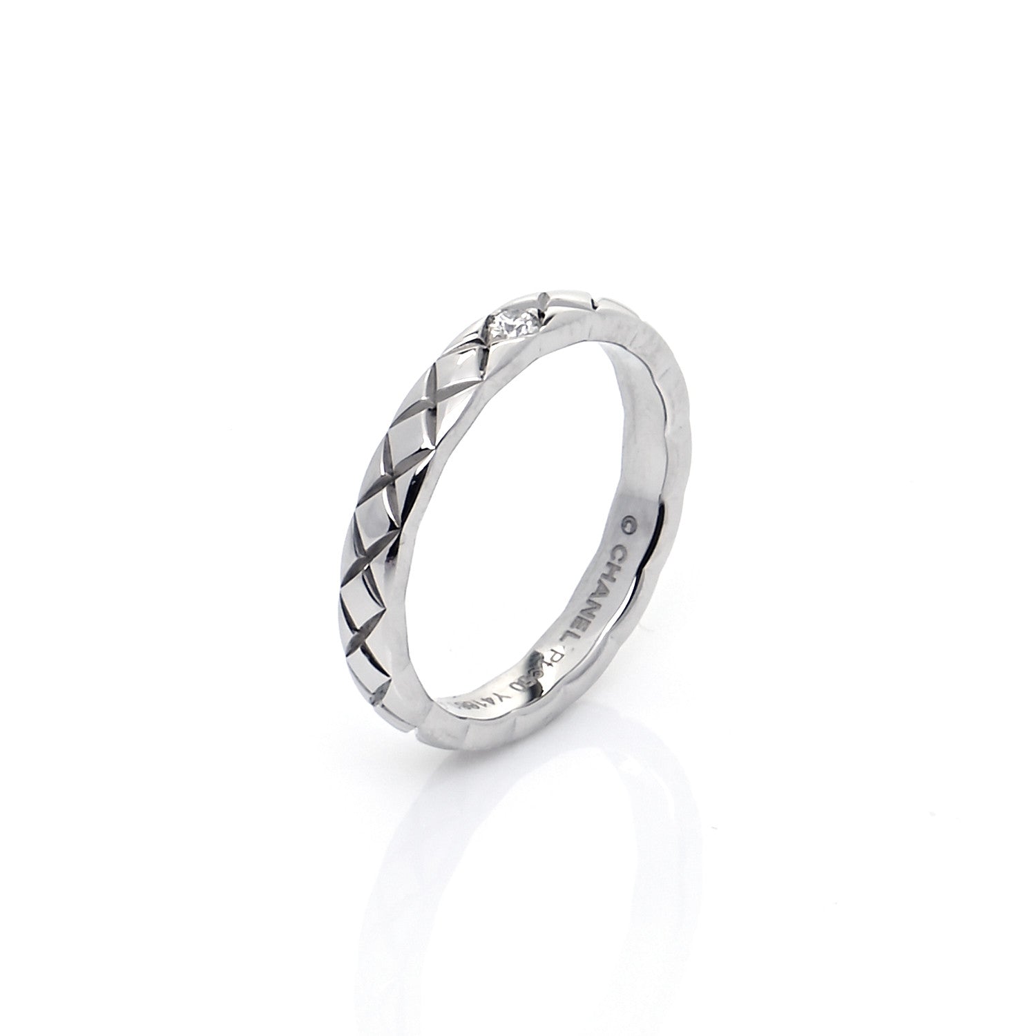 Chanel Platinum Diamond Mini Coco Crush Ring 47 4 6 of 6