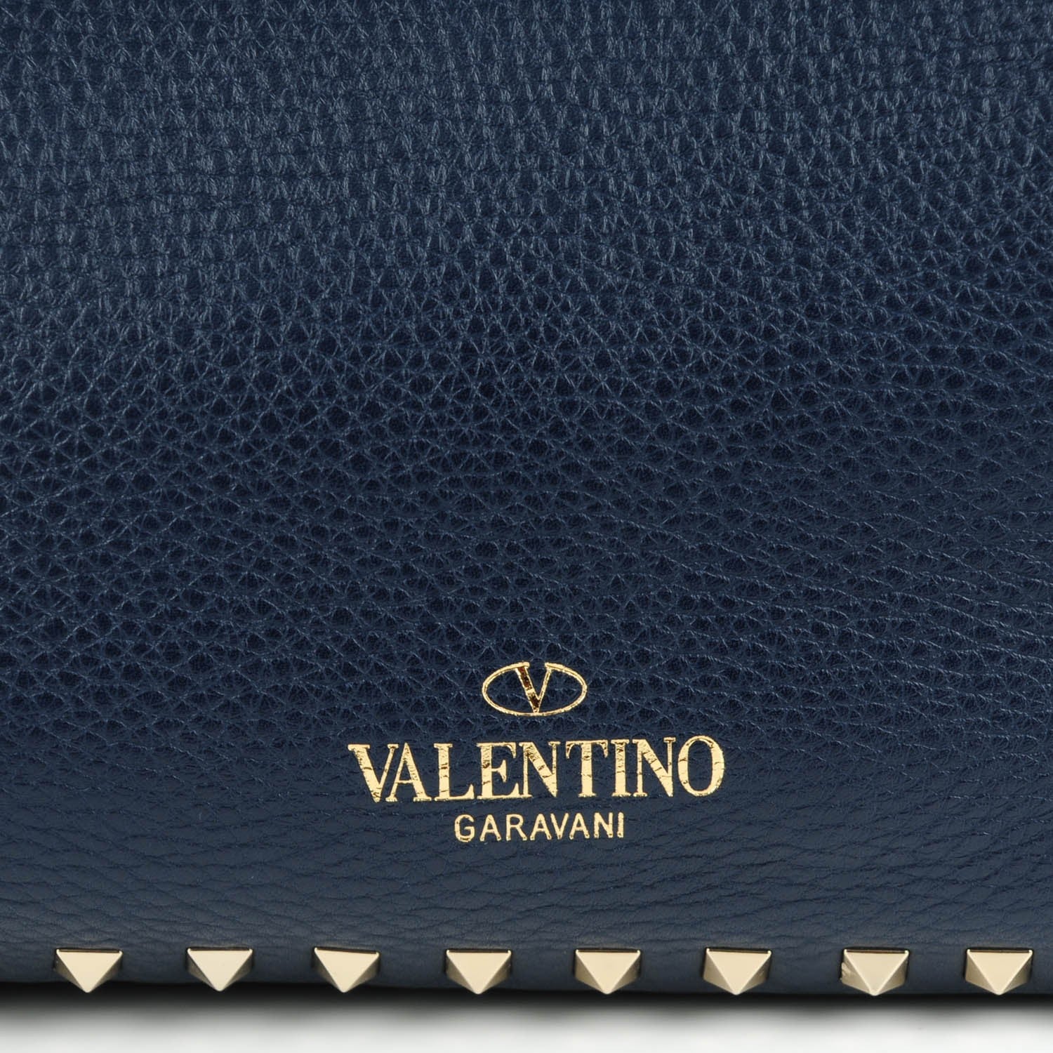 Valentino Garavani Grained Calfskin Small Rockstud Tote Marine 8 of 8