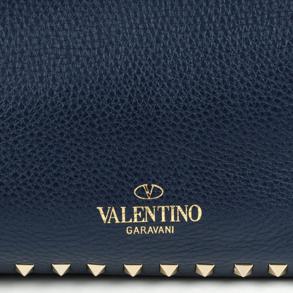Valentino Garavani Grained Calfskin Small Rockstud Tote Marine 8 of 8