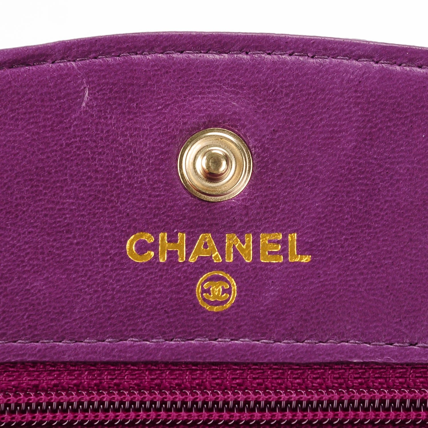 Chanel Caviar Timeless CC Wallet On Chain WOC Purple 6 of 8