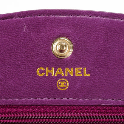 Chanel Caviar Timeless CC Wallet On Chain WOC Purple 6 of 8