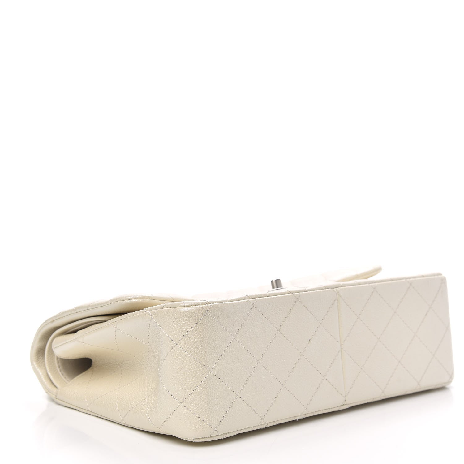Chanel Pearly Caviar Quilted Jumbo Double Flap Dark White 4 of 13