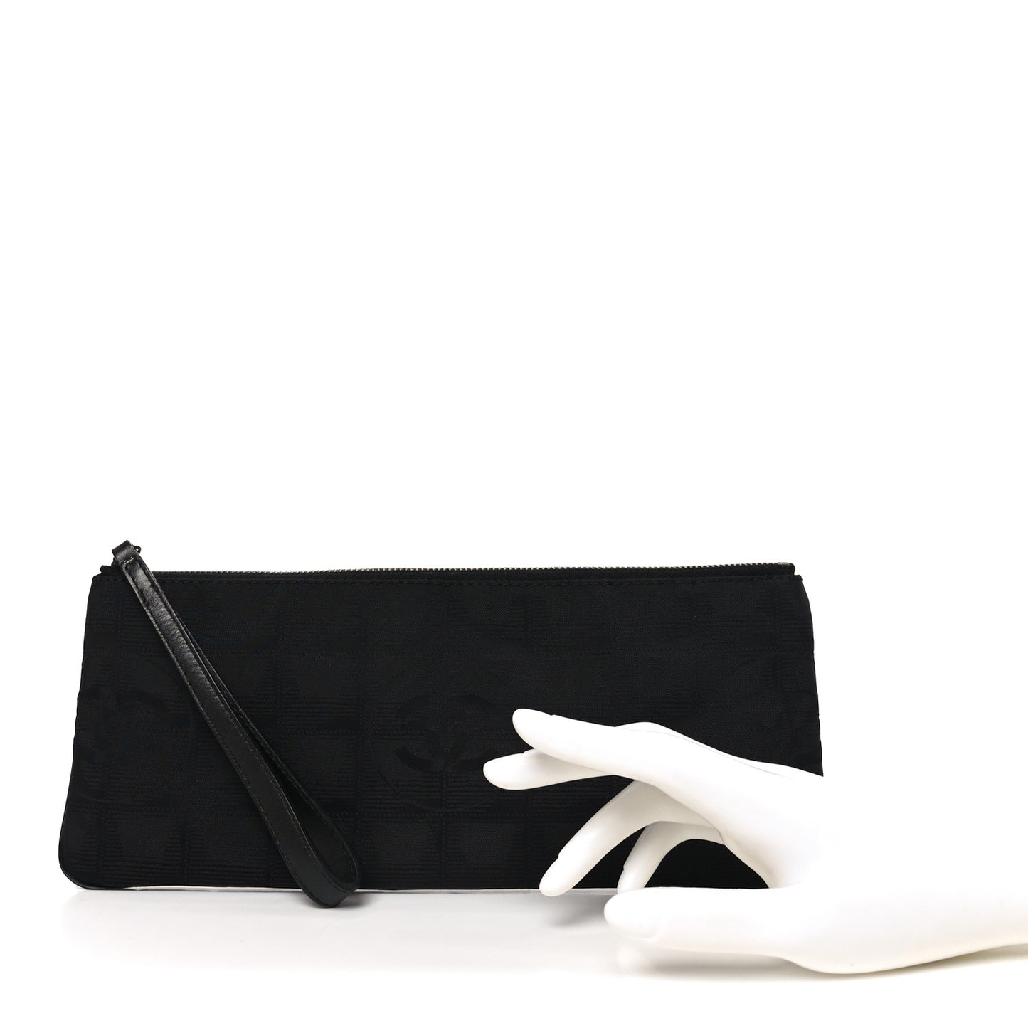 Nylon Travel Ligne Long Zip Wristlet Black