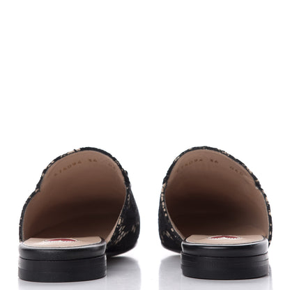 Gucci Lace Malaga Kid Womens Princetown Slippers 36 Black Skin Rose 6 of 10