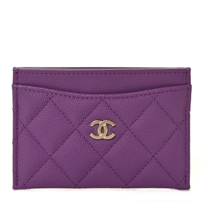 Chanel Caviar Quilted Card Holder Purple 1 of 11