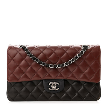 Chanel Lambskin Quilted Tri-Color Medium Double Flap Burgundy 1 of 10