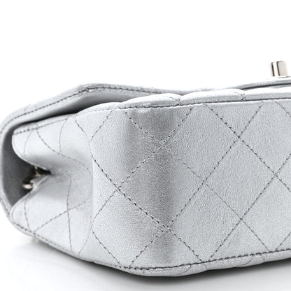 Chanel Metallic Lambskin Quilted Mini Rectangular Flap Silver 9 of 10