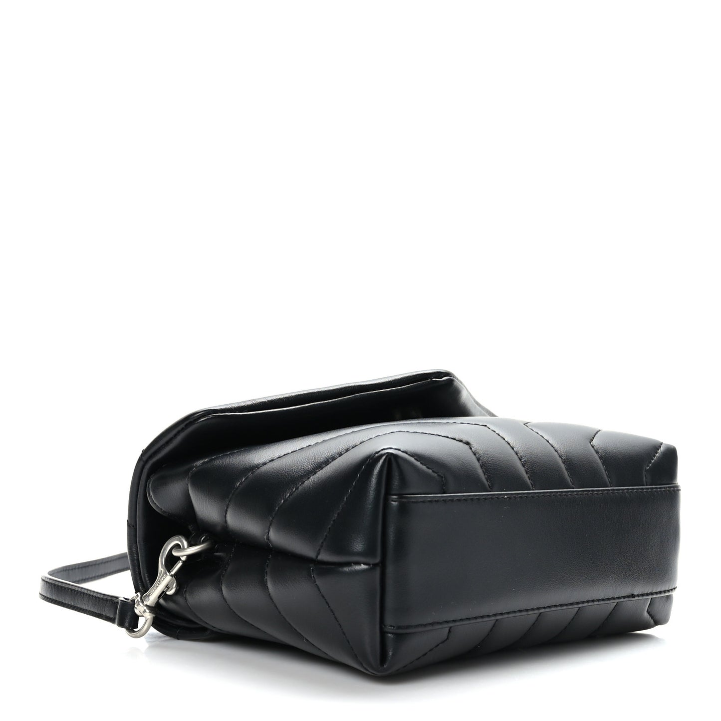 Calfskin Y Quilted Monogram Toy Loulou Crossbody Bag Black