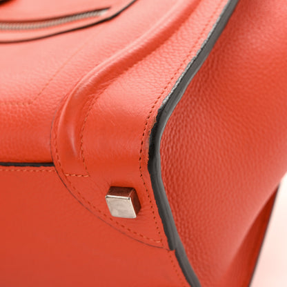 Celine Drummed Calfskin Micro Luggage Vermillion 16 of 17