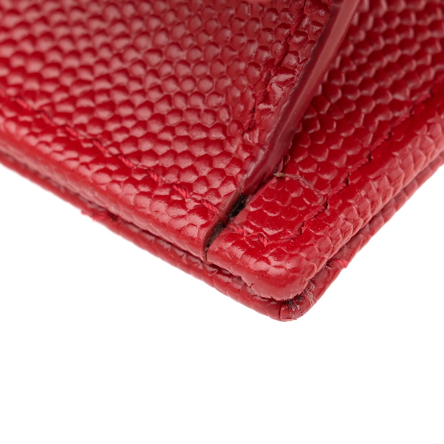 Grain De Poudre Matelasse Chevron Monogram Envelope Chain New Red