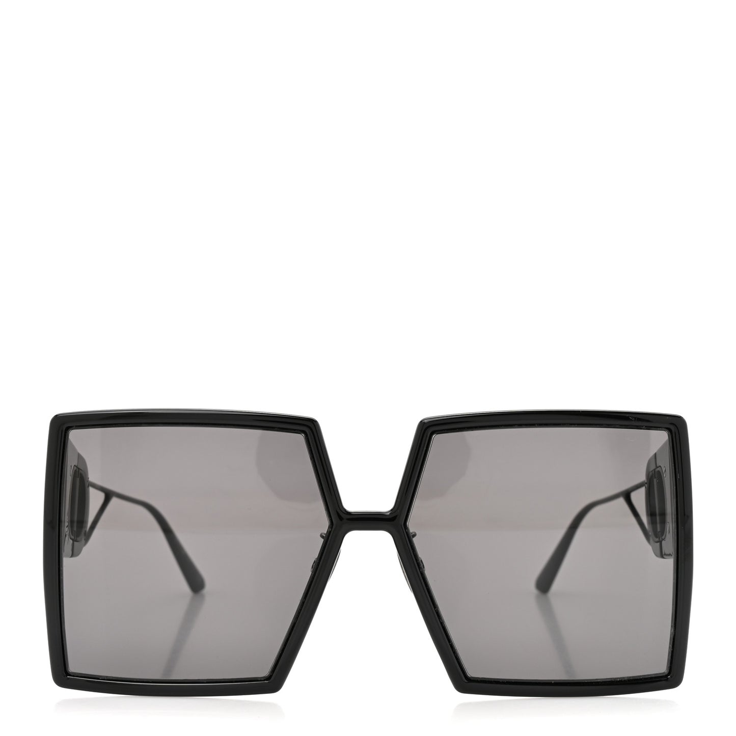 Acetate Monochrome Square 30 Montaigne SU Sunglasses Black Black