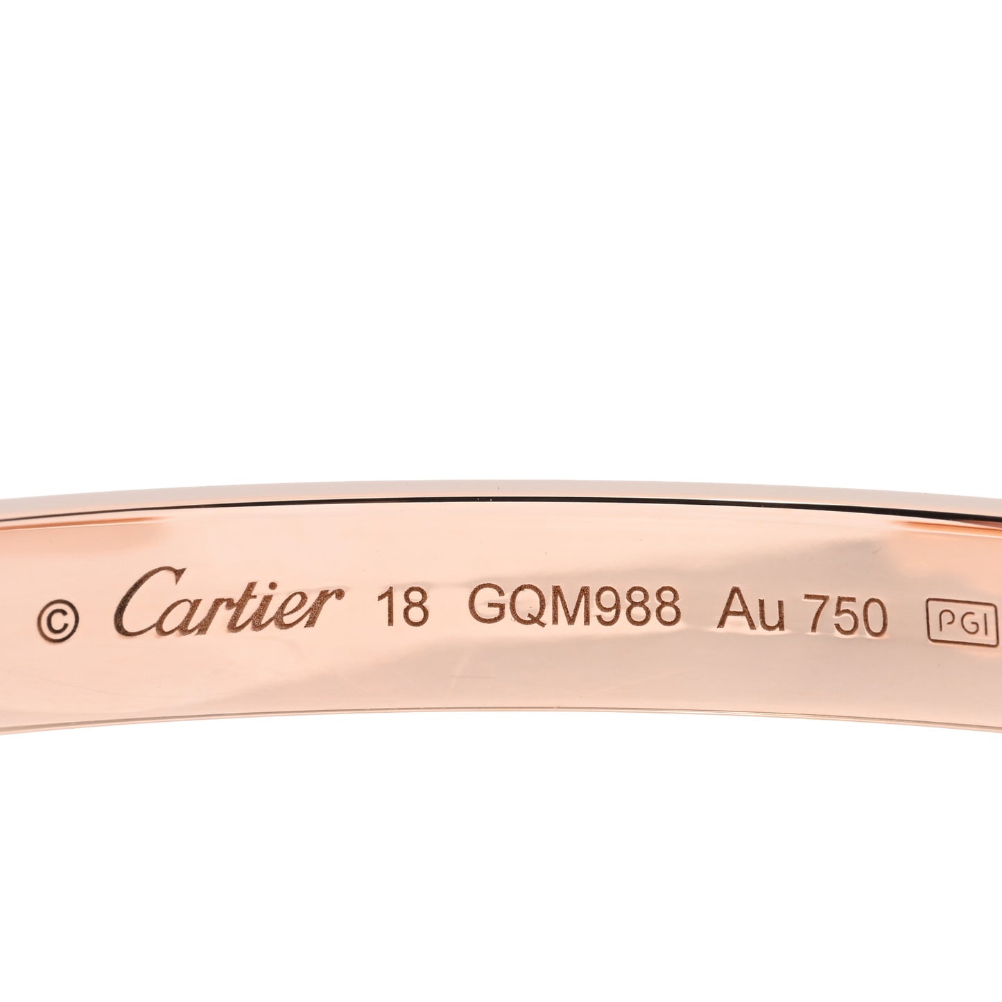 18K Pink Gold LOVE Cuff Bracelet 18