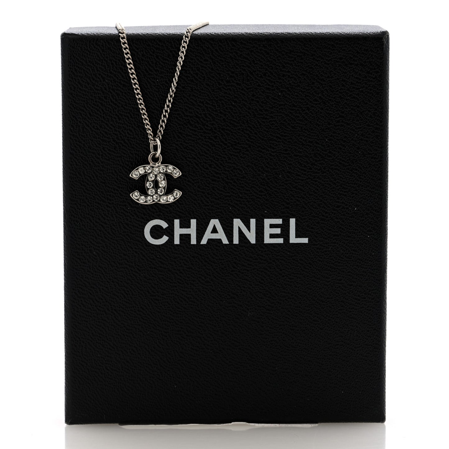 Crystal CC Pendant Necklace Silver