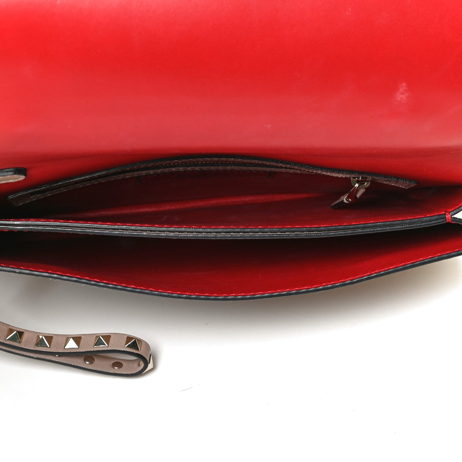 Valentino Garavani Nappa Rockstud Wristlet Clutch Poudre 5 of 10