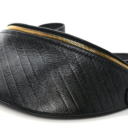 Balenciaga Shiny Goatskin Allover Logo Embossed XXS Souvenir Belt Bag Black 8 of 9