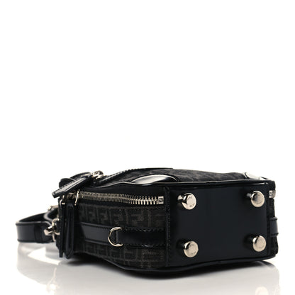 Fendi Recycled Fabric Jacquard Vitello Astro Micro FF Mini Trolley Bag Asfalto Black 4 of 6