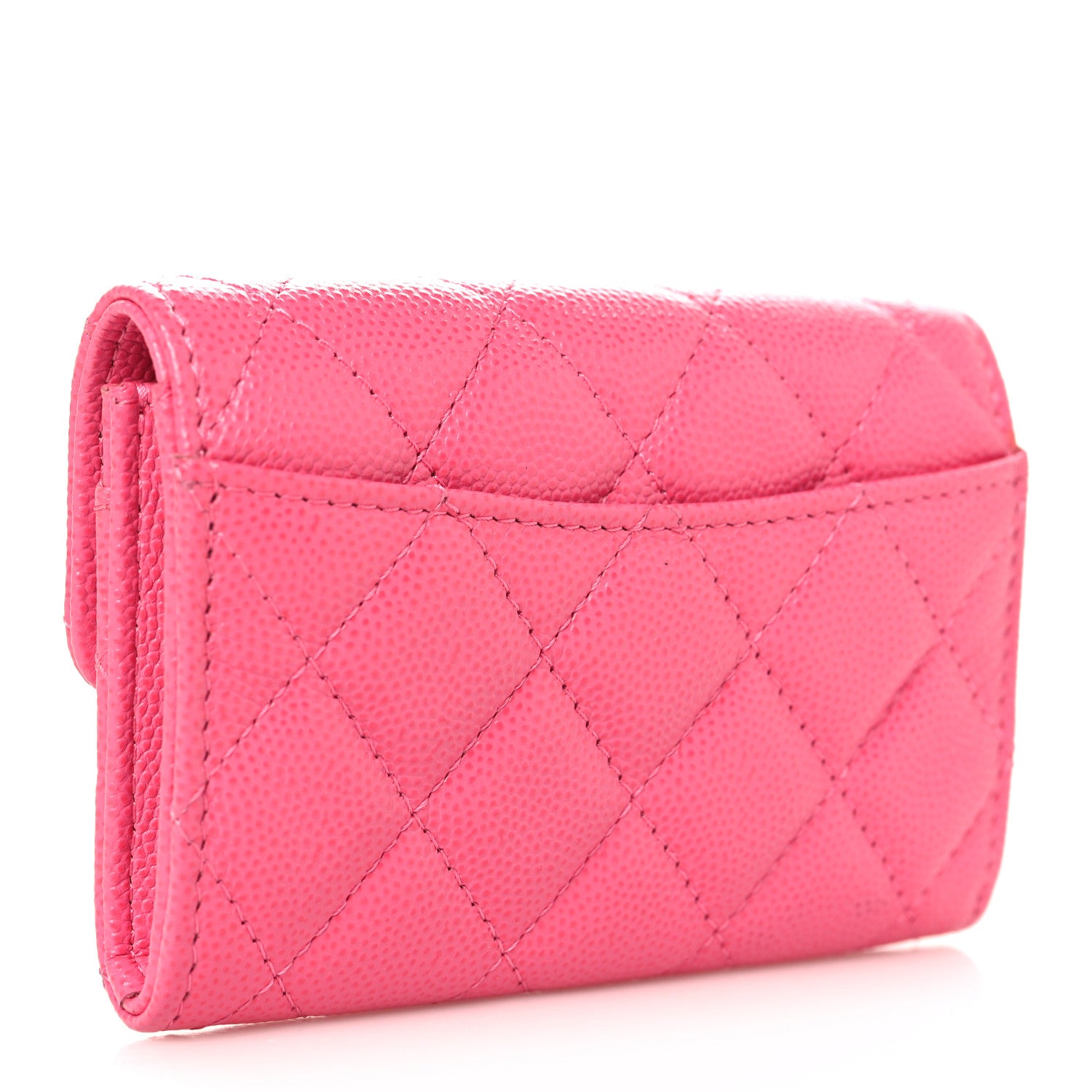 Chanel Caviar Quilted Flap Card Holder Wallet Pink 3 of 8