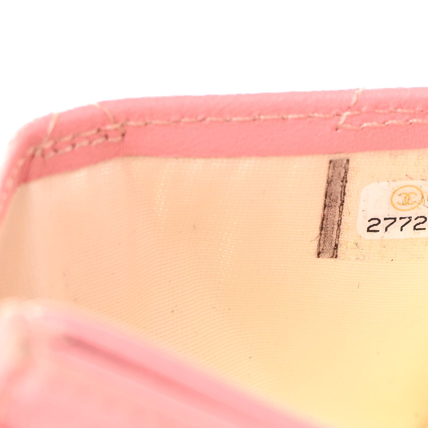 Lambskin Quilted Card Holder Pink