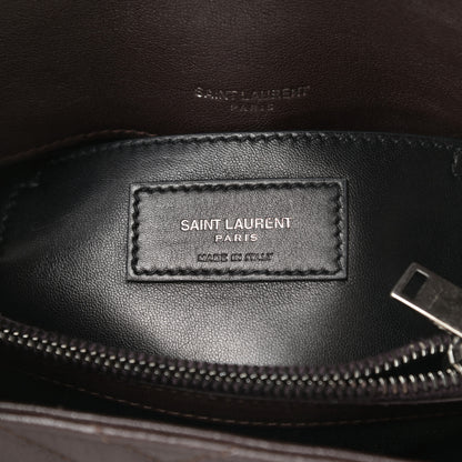 Saint Laurent Lambskin Matelasse Chevron Monogram Medium College Bag Faggio 6 of 12