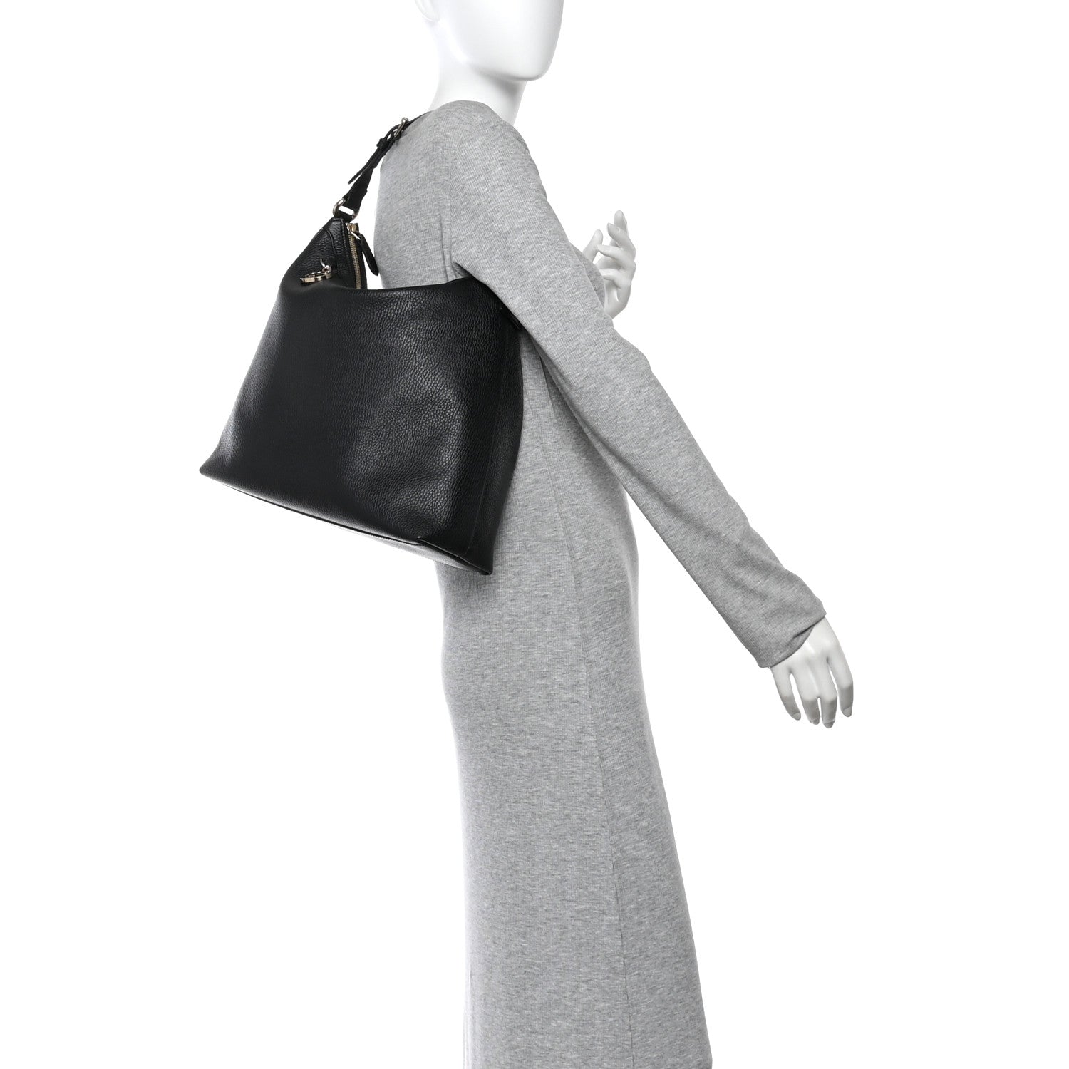 Gucci Dollar Calfskin GG Hobo Black 2 of 12
