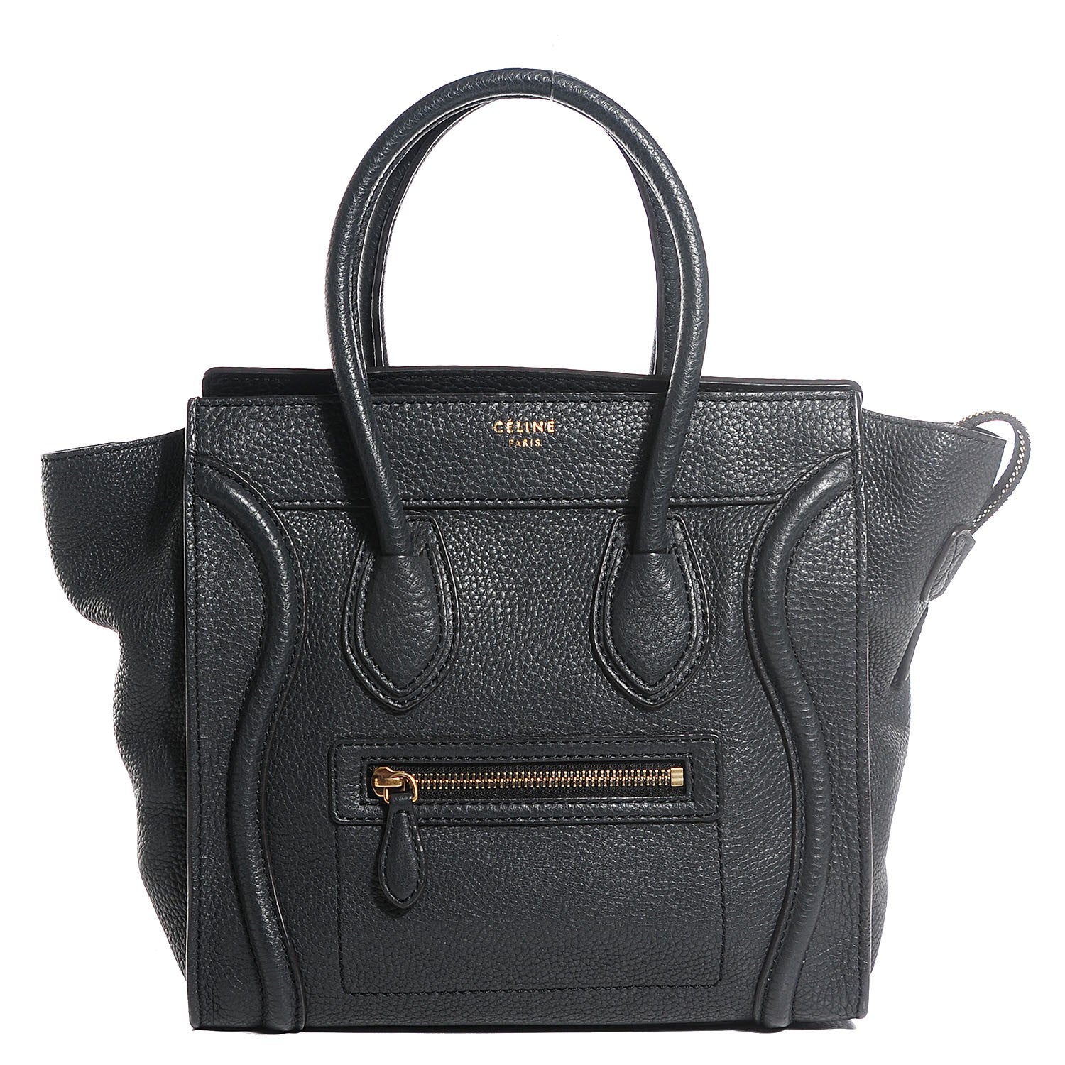 Celine Pebbled Calfskin Micro Luggage Anthracite 1 of 9