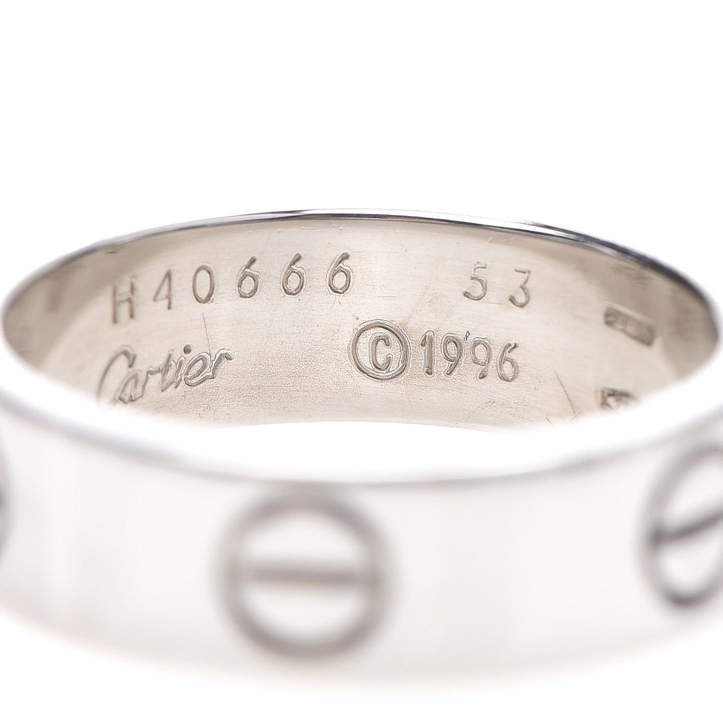 18K White Gold 5.5mm LOVE Ring 53 6.25