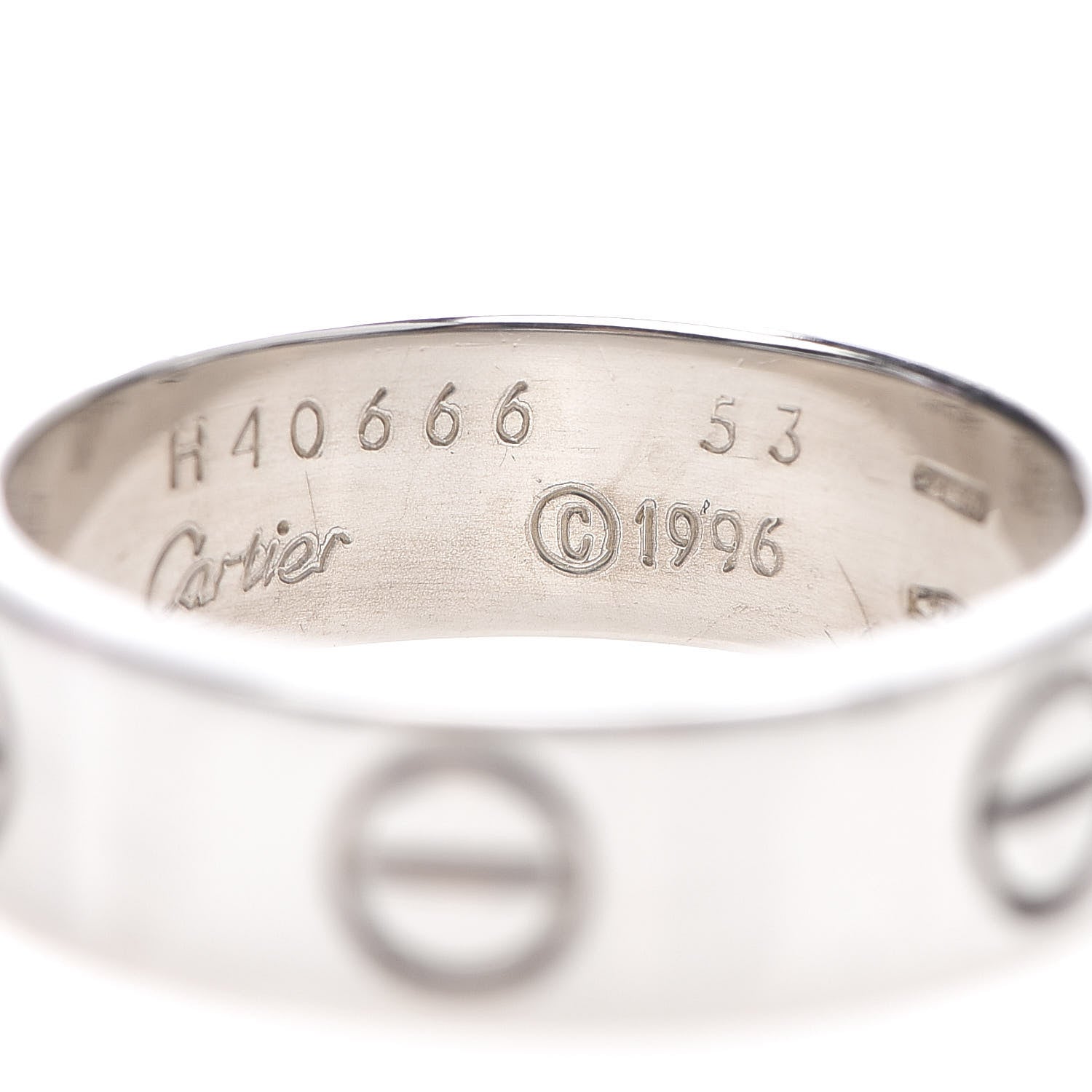 Cartier 18K White Gold 5.5mm LOVE Ring 53 6.25 4 of 4