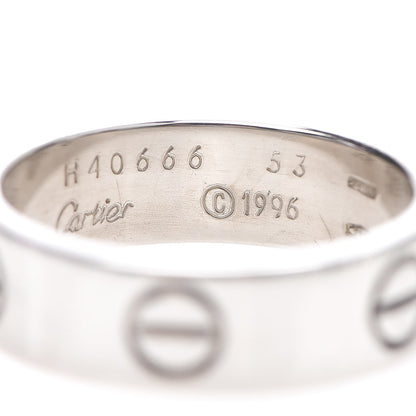Cartier 18K White Gold 5.5mm LOVE Ring 53 6.25 4 of 4