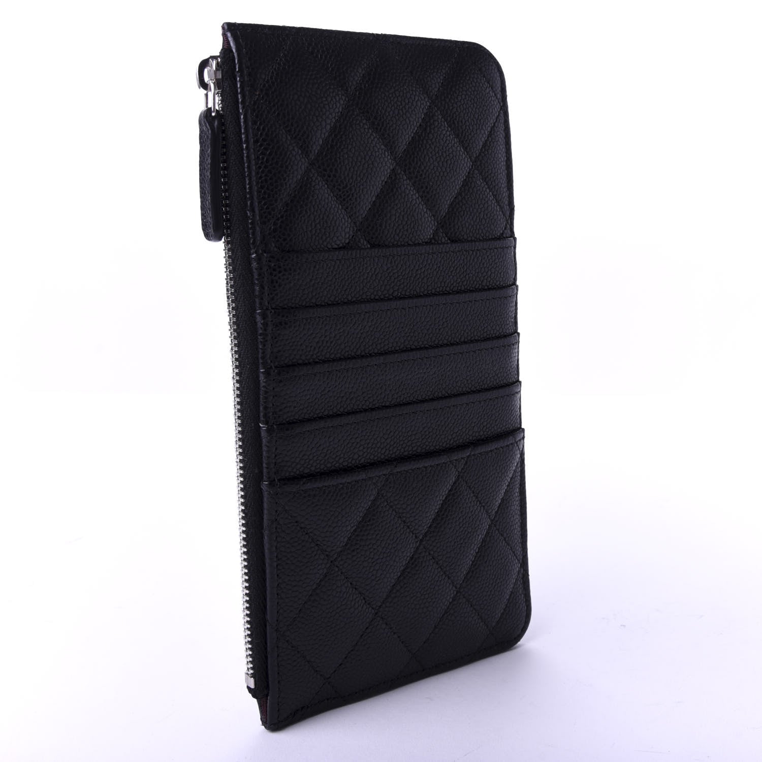 Chanel Caviar Quilted Classic Flat Wallet Pouch Black 3 of 8