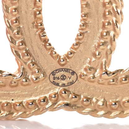 Chanel CC Drop Earrings Matte Gold 3 of 5