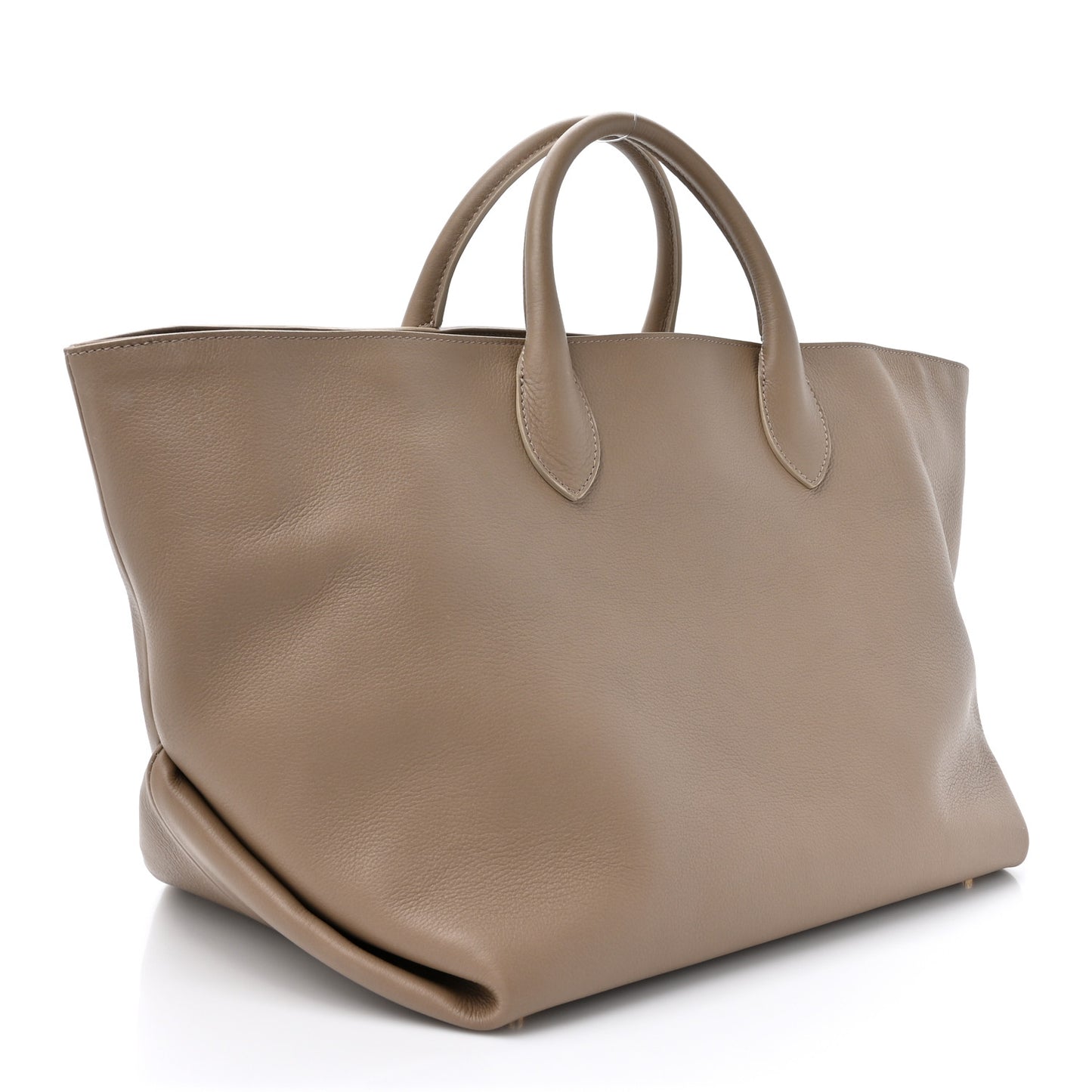 Pebbled Calfskin Medium Amelia Tote Taupe