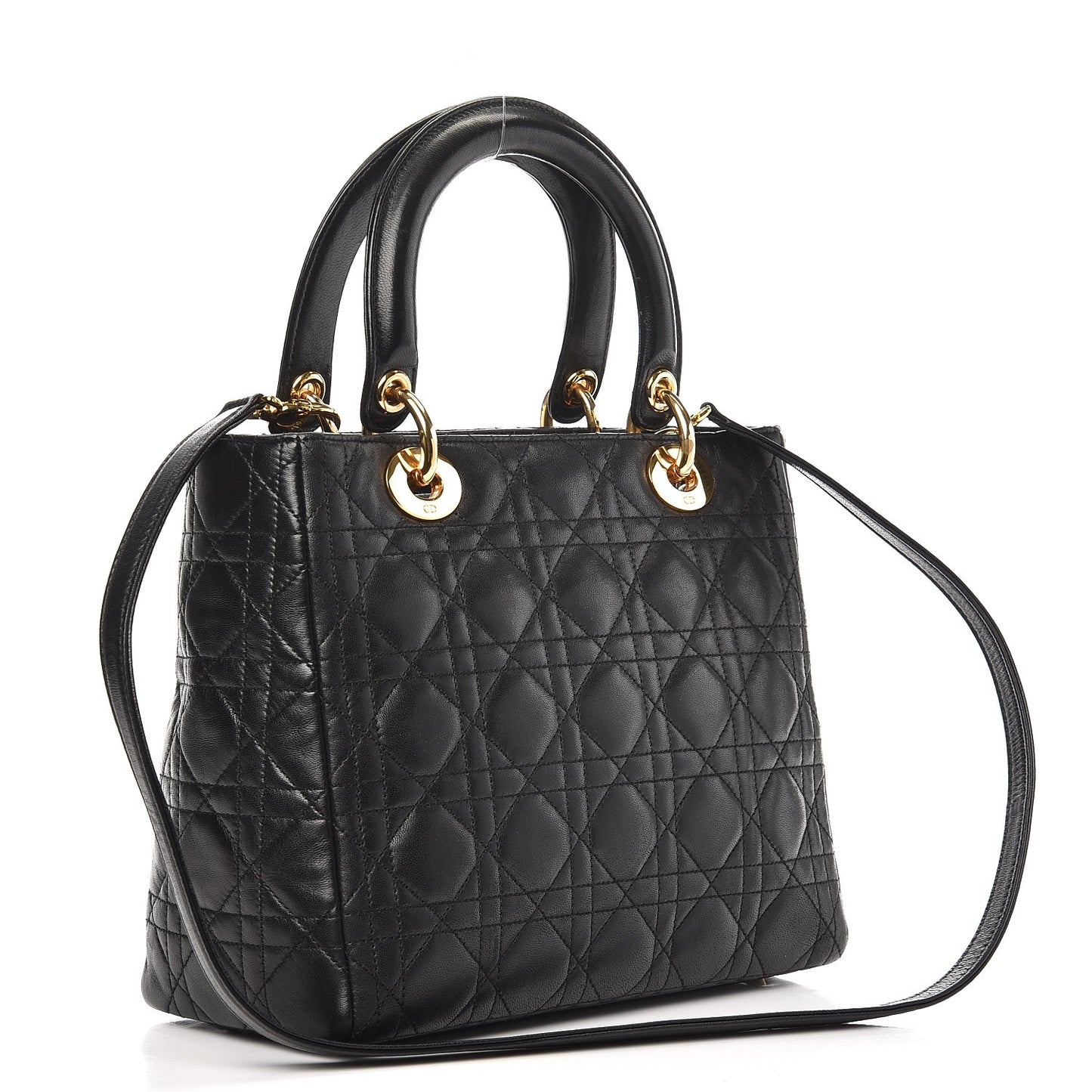 Lambskin Cannage Medium Lady Dior Black