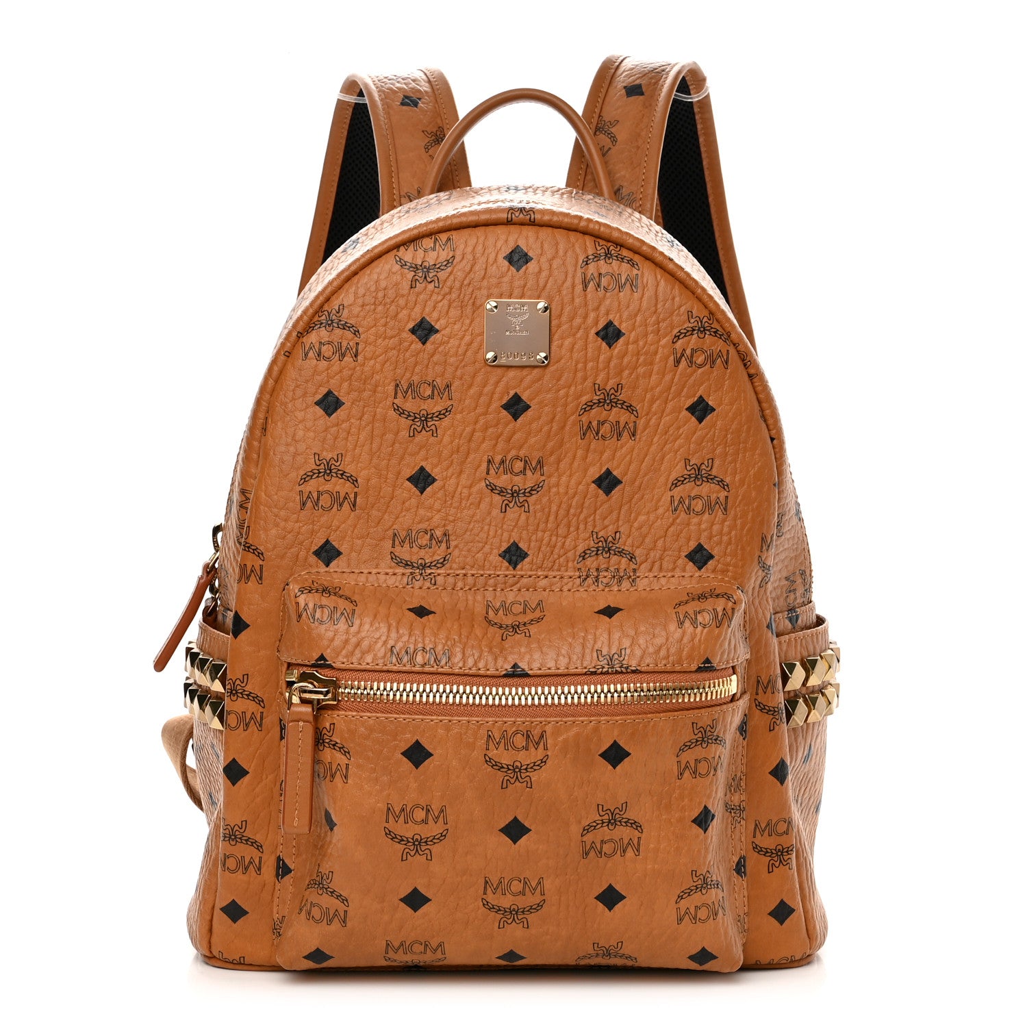 MCM Visetos Small Side Stud Stark Backpack Cognac 1 of 14