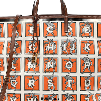 Burberry Satin Mythical Alphabet Print Bag Orange White 8 of 10