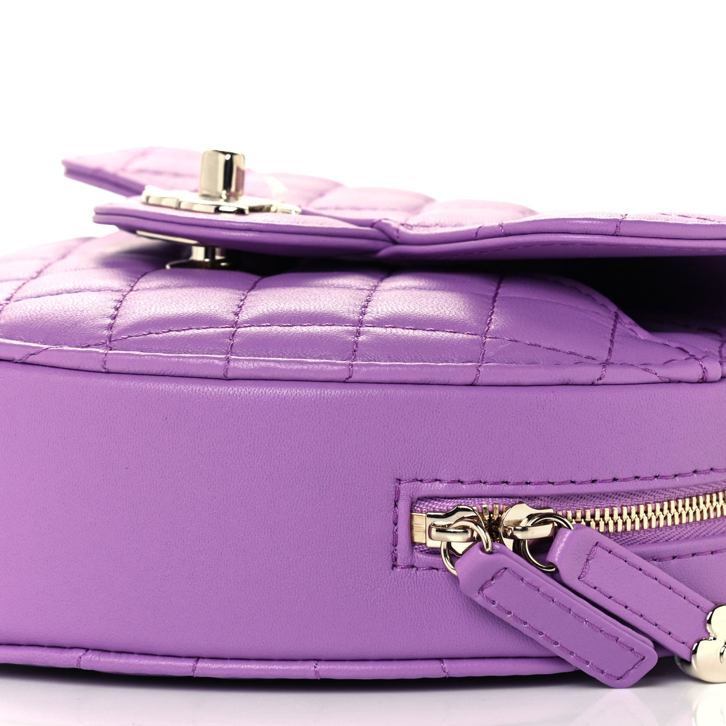 Lambskin Quilted CC In Love Heart Bag Purple