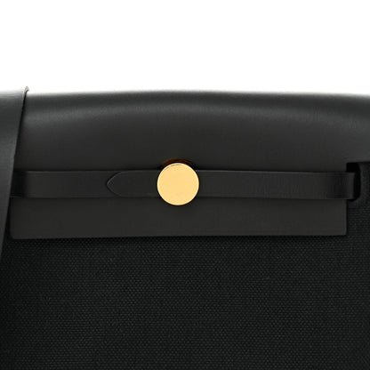 Hermes Military Toile Vache Hunter Herbag Zip Retourne 20 Black 8 of 11