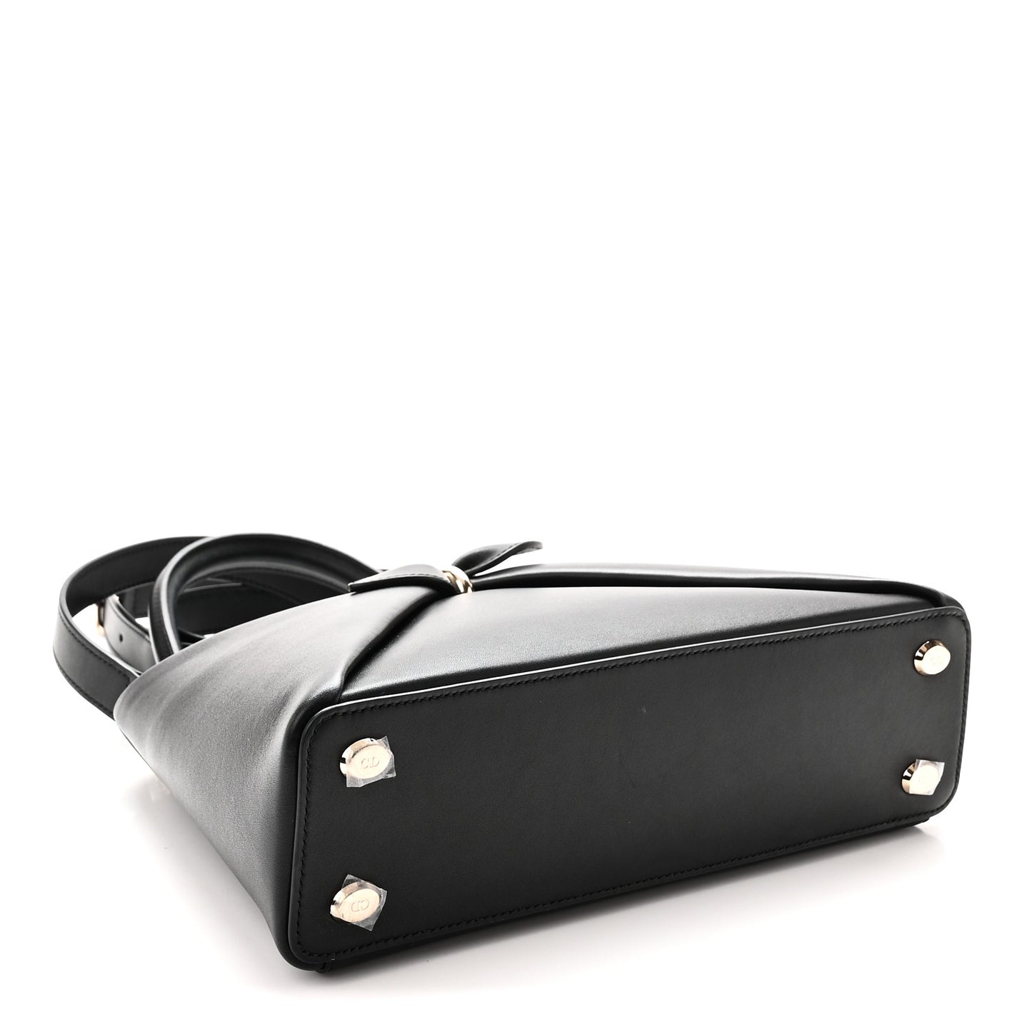 Shiny Smooth Calfskin Small Cigale Bag Black