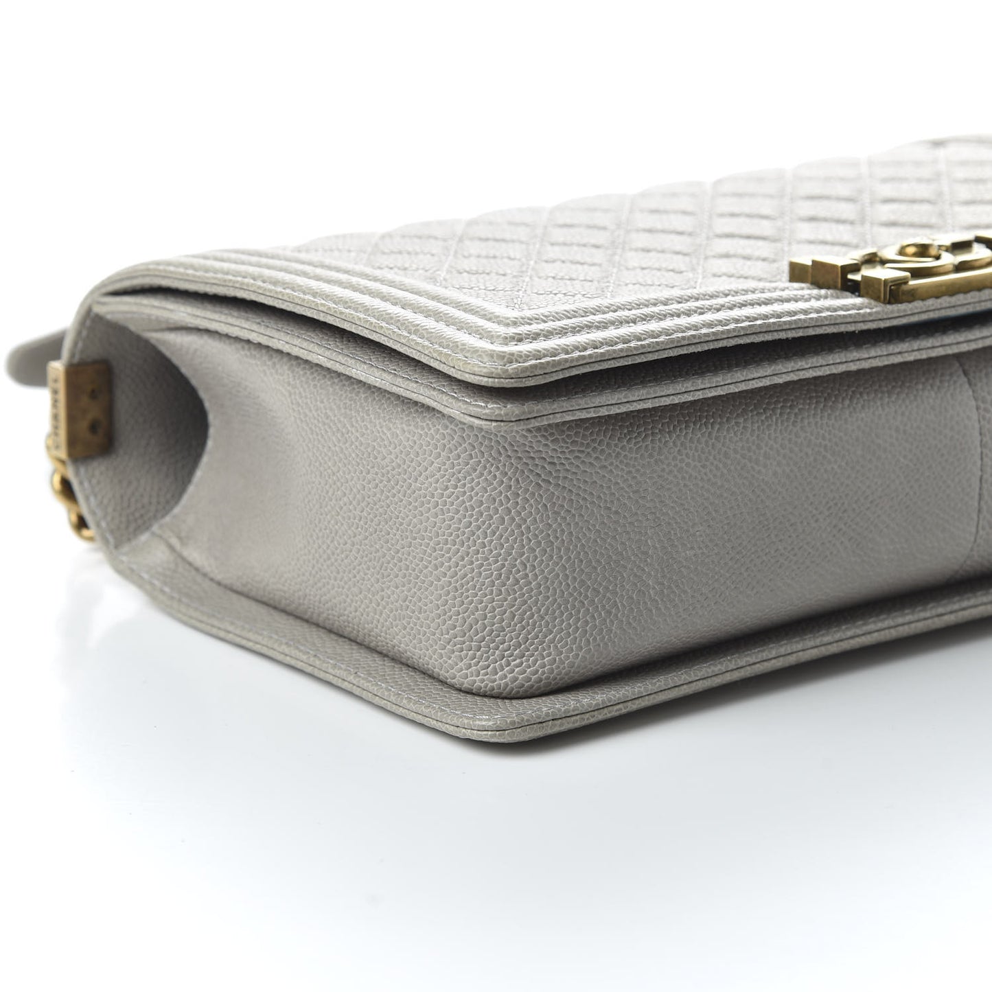 Caviar Quilted New Medium Boy Flap Grey