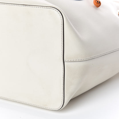 Fendi Vitello Grace Century F is Fendi Stamp Patch Bi-Color Grande Mon Tresor Bucket Bag White Ice Aranciata Maya 10 of 12