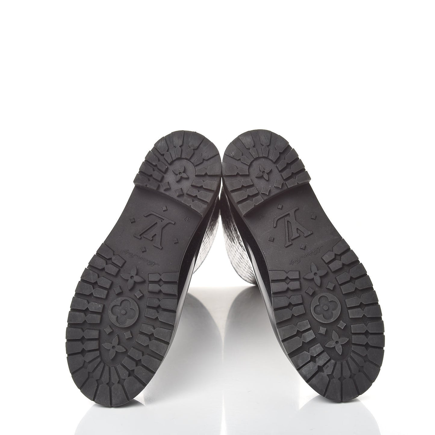 Rubber Embossed Monogram Splash Rain Boots 37 Black