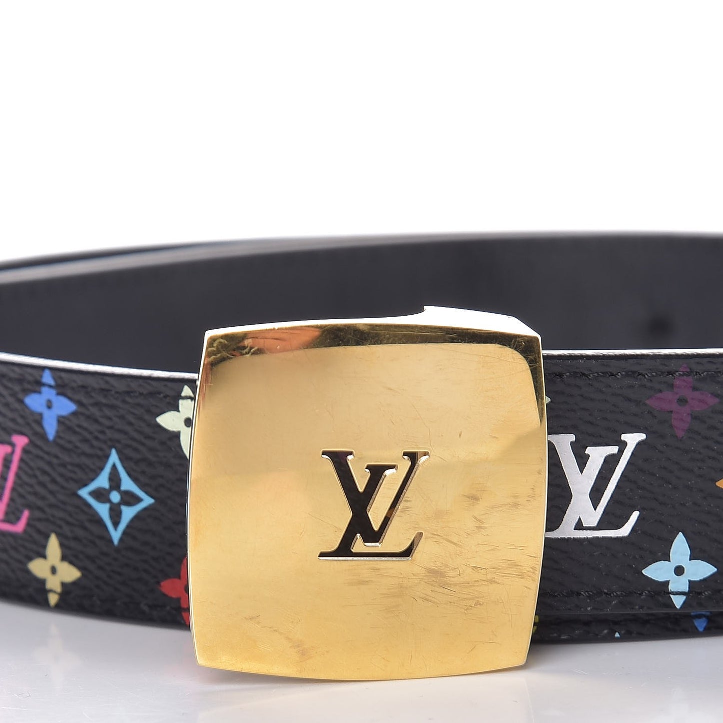 Monogram Multicolor LV Cut Reversible Belt 75 30 Black