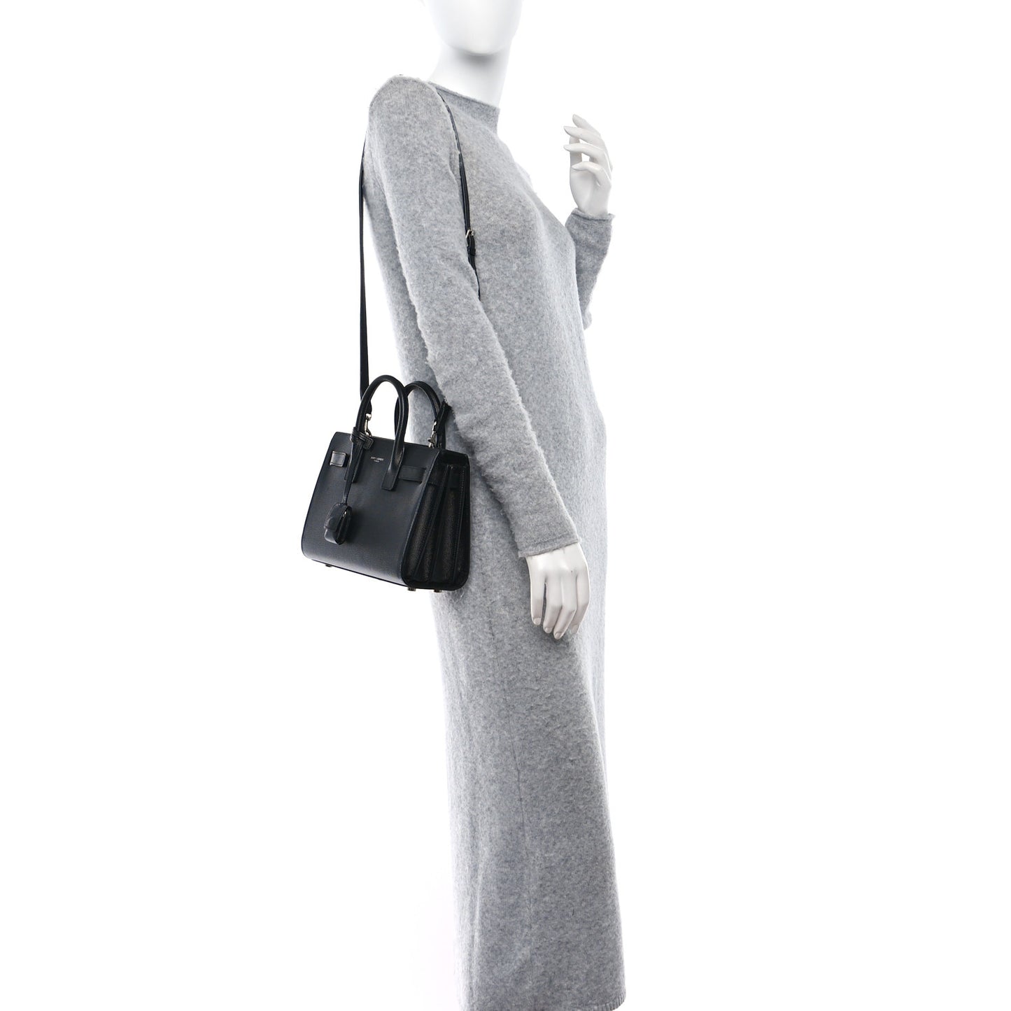 Grained Calfskin Nano Sac De Jour Black