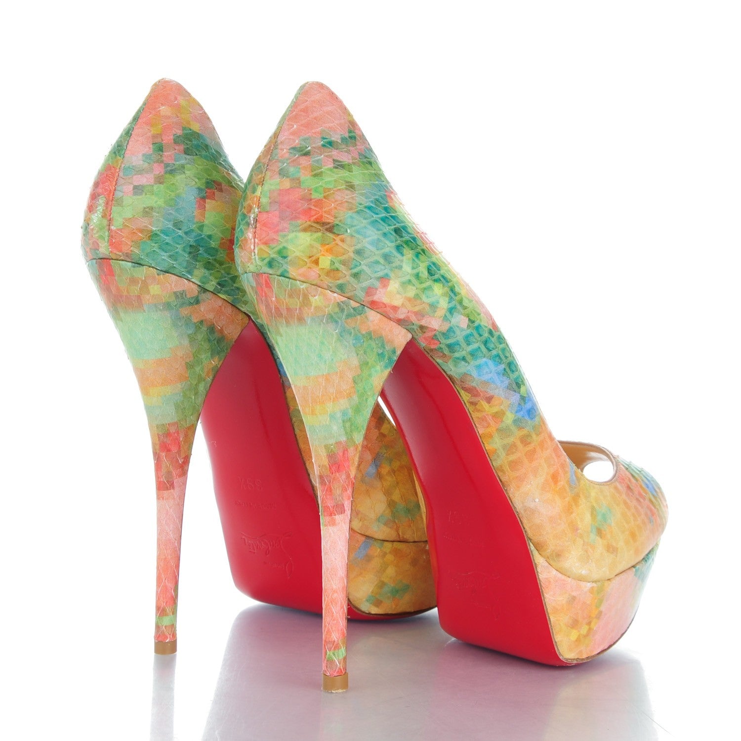 Christian Louboutin Python Pixel Troca 140 Pumps 39.5 Multicolor 4 of 9