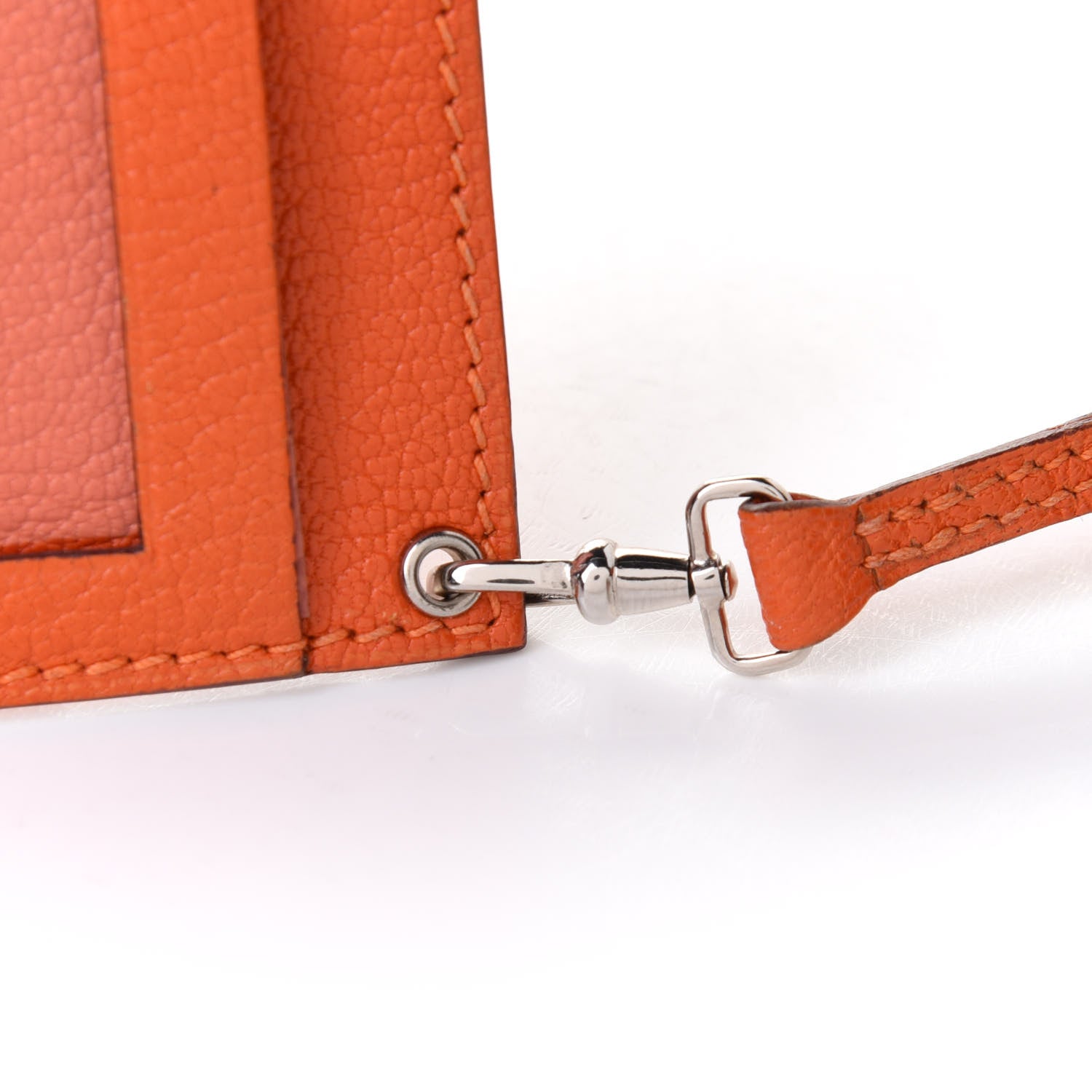 Hermes Chevre Mysore Heidi Badge Holder Orange 7 of 8