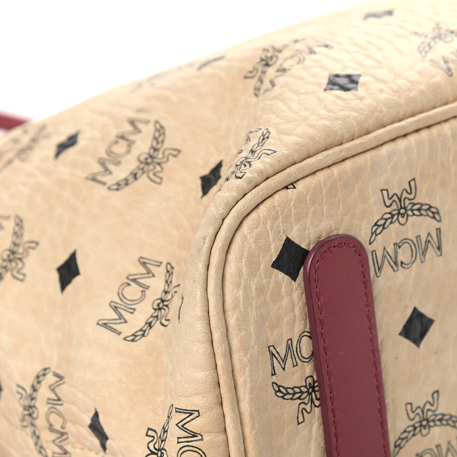 MCM Visetos Medium Liz Reversible Shopper Tote Beige Red 9 of 15