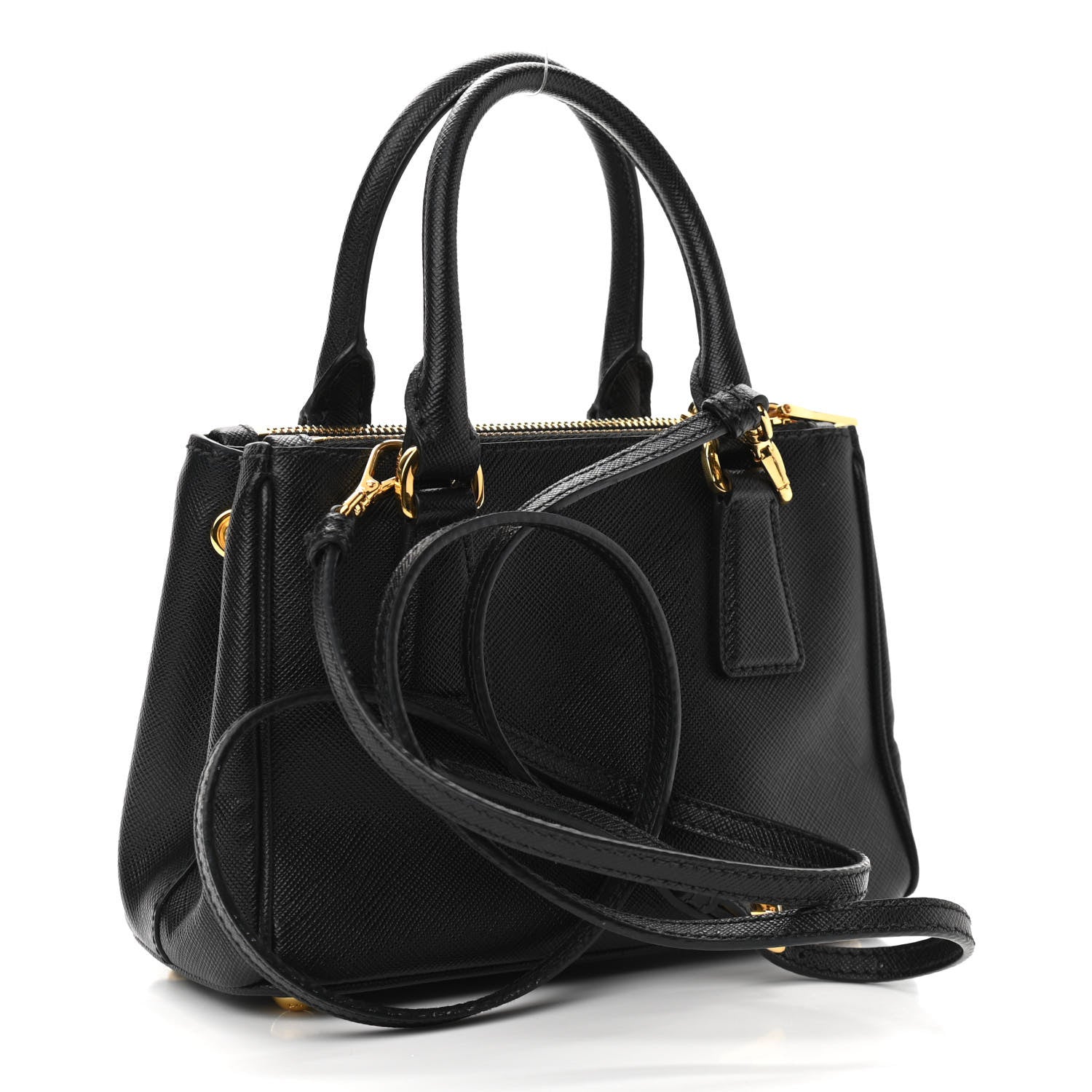 Prada Saffiano Lux Mini Galleria Double Zip Tote Black 3 of 13