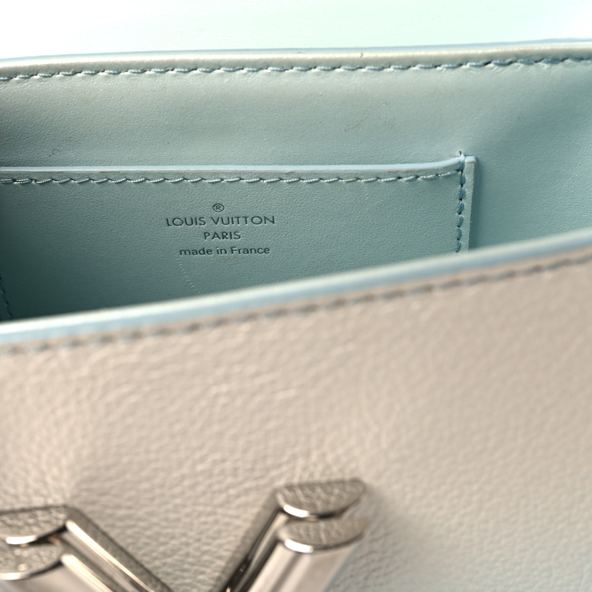 Louis Vuitton Calfskin Twist Chain Shoulder Bag PM Shaded Blue 7 of 14