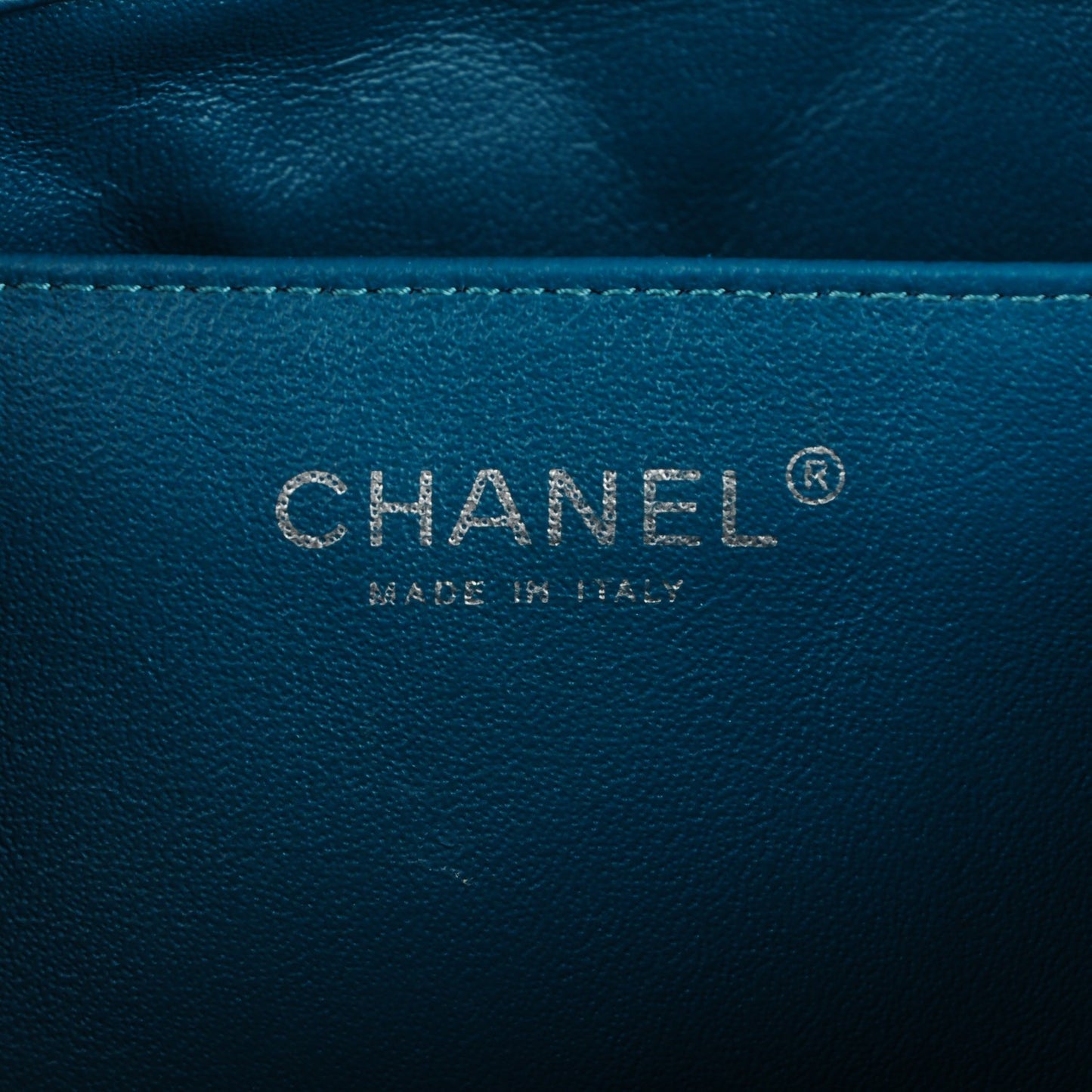 Lambskin Quilted Clutch With Chain Flap Turquoise