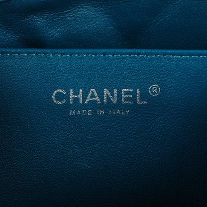 Chanel Lambskin Quilted Clutch With Chain Flap Turquoise 6 of 8