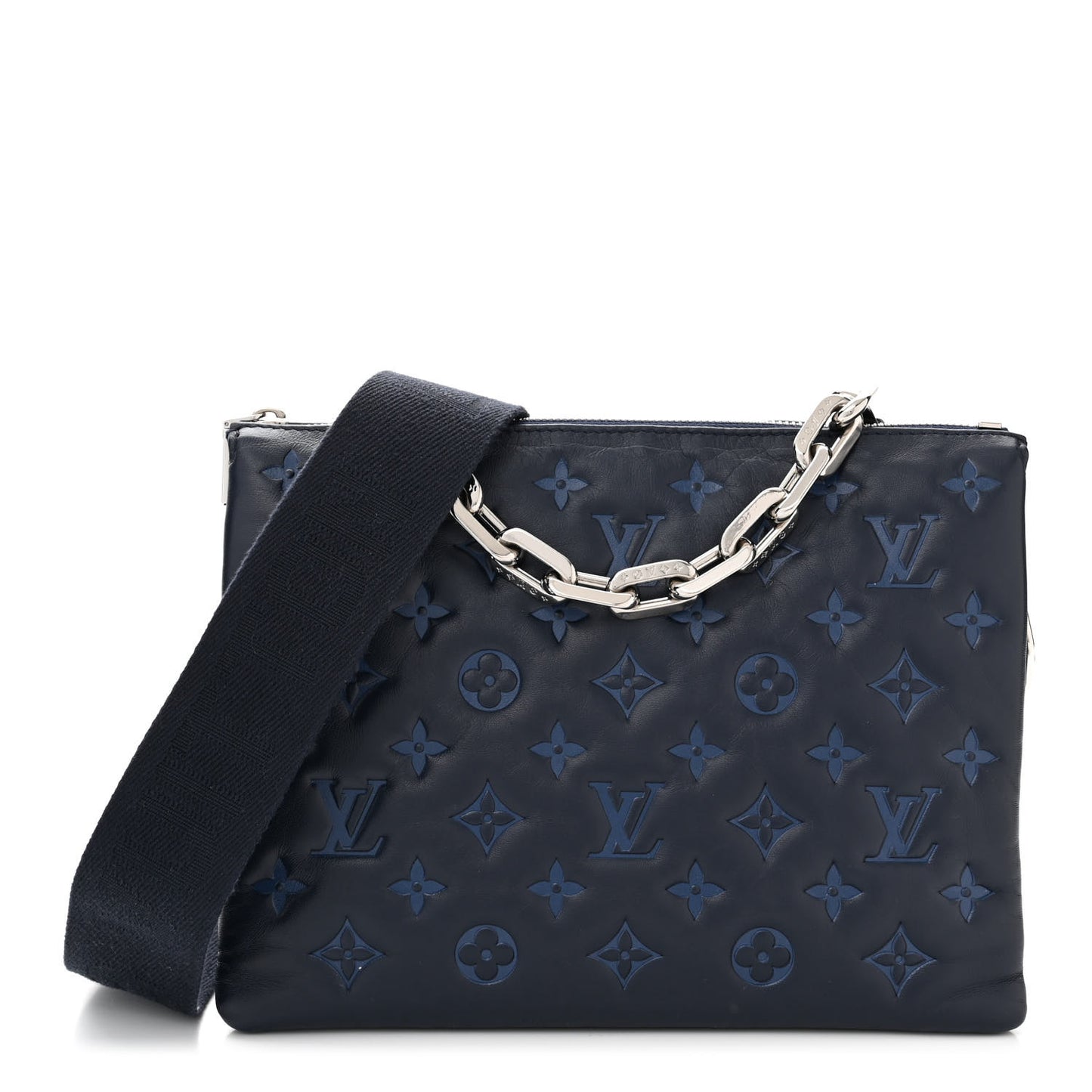 Lambskin Embossed Monogram Coussin PM Navy